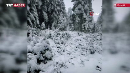 Karabük'te kar kalınlığı 20 santimetreyi aştı