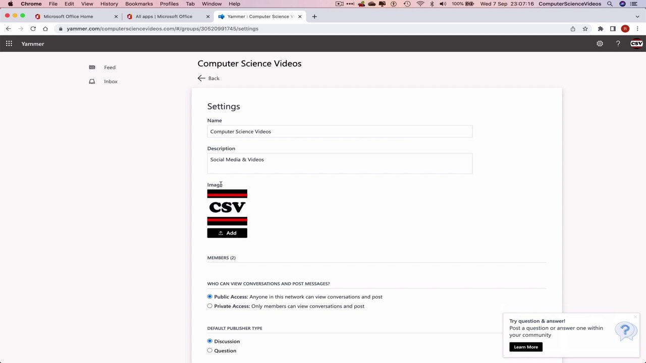 How to USE Microsoft Yammer for Office 365 On a Mac - Tutorial 28 - Go to Classic Settings - Basic