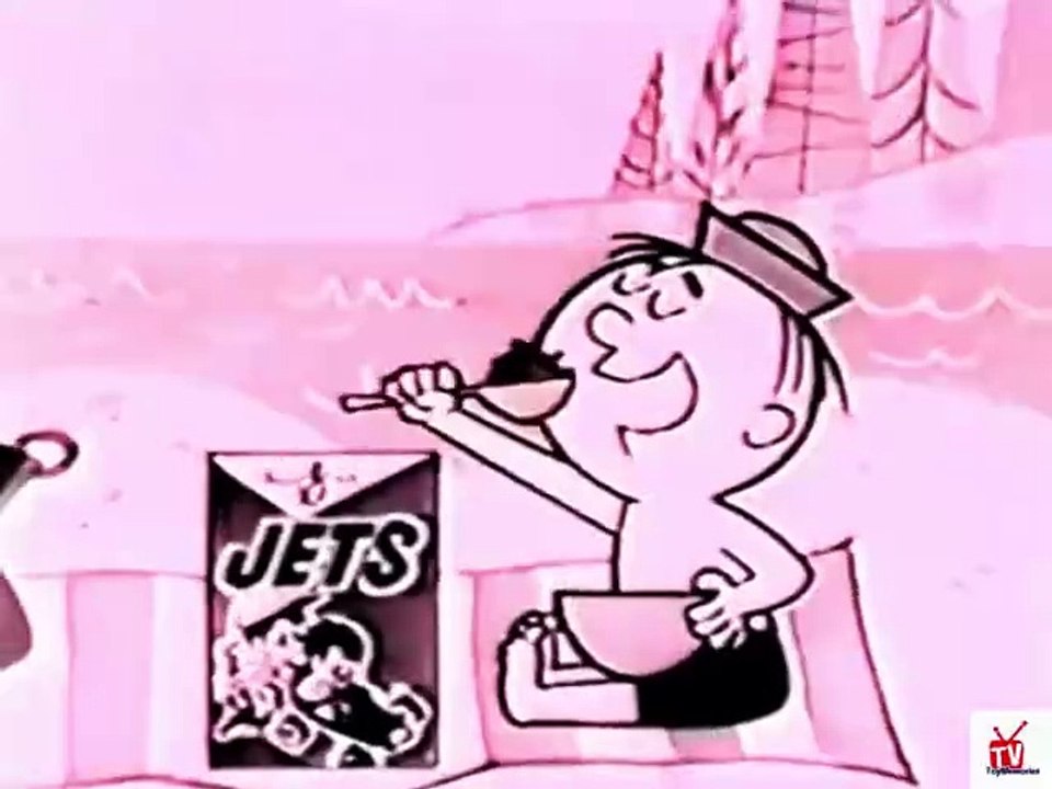 1960s animated JETS cereal TV commercial - at the beach