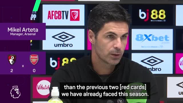 Arteta 'gutted' by costly errors in Bournemouth defeat