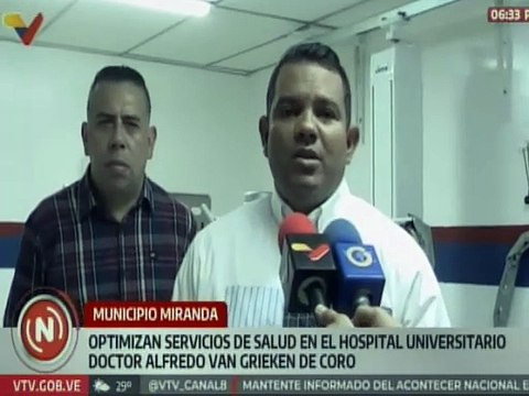 Falcón | Optimizan los servicios de salud en el Hospital Universitario Dr. Alfredo Van Grieken
