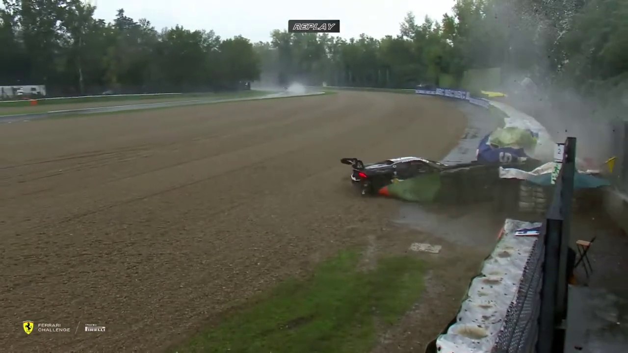 Ferrari Challenge Coppa Shell and 488 Challenge World Final 2024 Qualifying Abe Big Crash