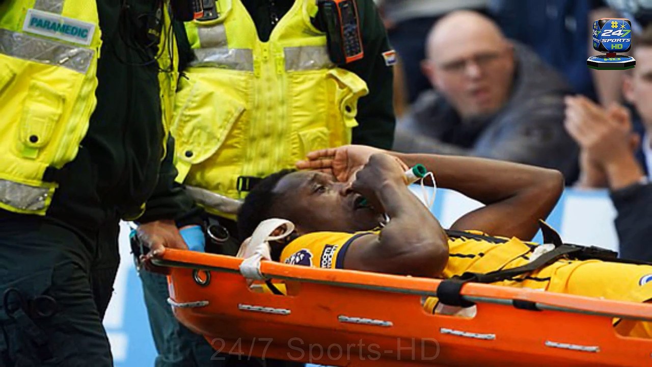 Danny Welbeck stretchered off and left needing oxygen after suffering back injury in Brighton’s clash at Newcastle