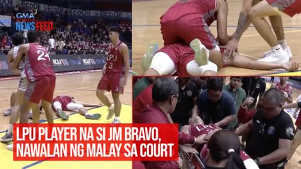 Скачать видео: LPU player na si JM Bravo, nawalan ng malay sa court  | GMA Integrated Newsfeed