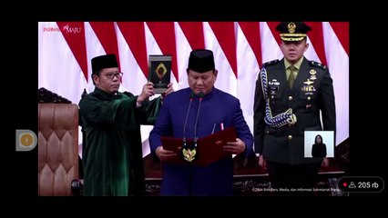 Pelantikan Presiden RI: Pembacaan Sumpah Oleh Prabowo Subianto