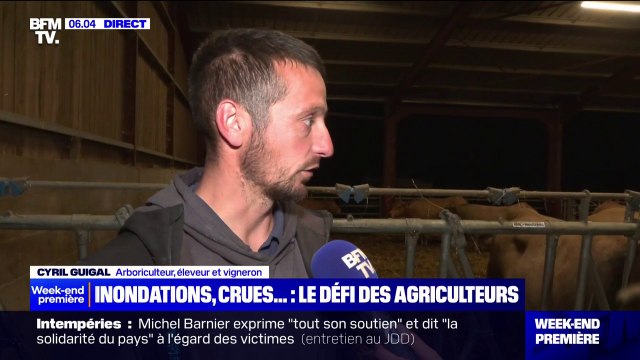 Inondations: On ne pourra pas semer une culture d'automne , déplore cet éleveur et arboriculteur ardéchois