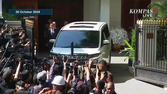 Lambaikan Tangan, Inilah Detik-detik Prabowo Tinggalkan Kertanegara Menuju Pelantikan Presiden