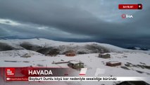 Bayburt Dumlu köyü kar nedeniyle sessizliğe büründü