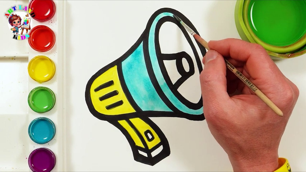 Drawing and Coloring a Megaphone for Kids Fun and Easy Tutorial