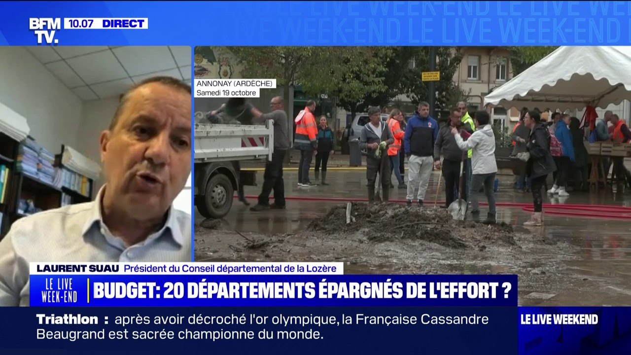 Intempéries: "Il va falloir la solidarité de l'État (...), du département de la Lozère", souligne Laurent Suau, président du Conseil départemental de la Lozère