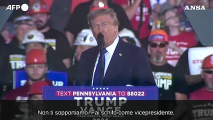 Usa, Trump: "Kamala Harris fai schifo come vicepresidente"