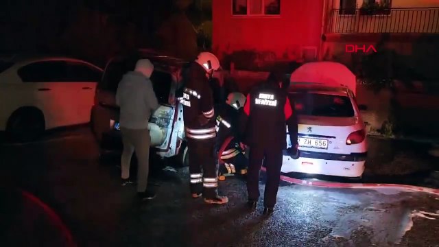 Polis memurunun aracı kundaklandı!