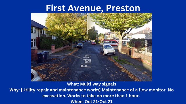 Roadworks starting in Preston & South Ribble (21/10-27/10)