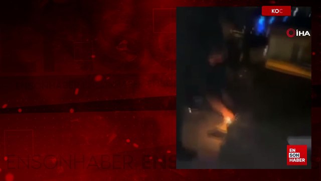 Kocaeli'de havai fişek patlatmaya çalışırken kutu devrildi