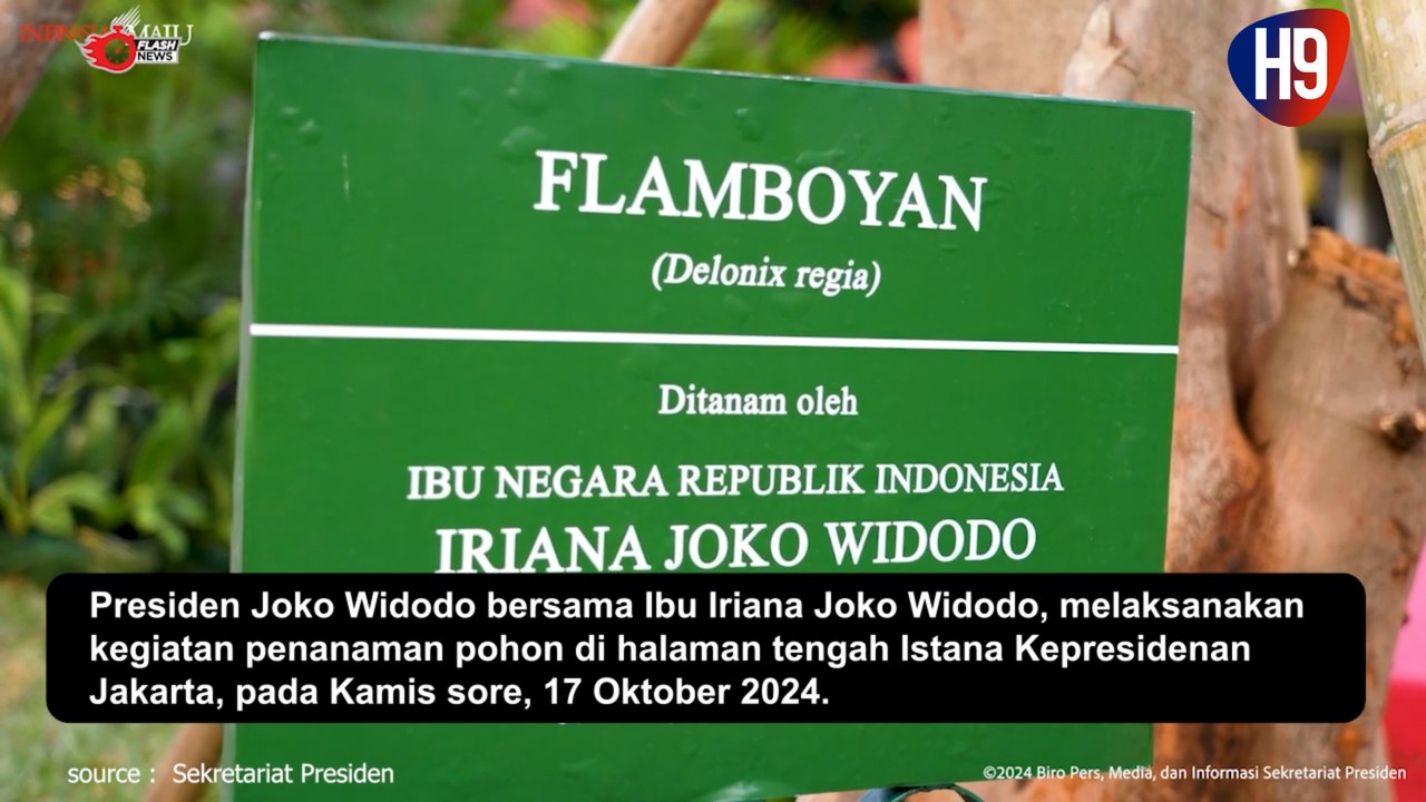 Jokowi dan Iriana Tanam Pohon di Halaman Istana Kepresidenan Jakarta