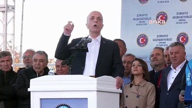 Türk-İş'ten 'geçinemiyoruz' mitingi: Atalay konuşma yaparken yuhalandı