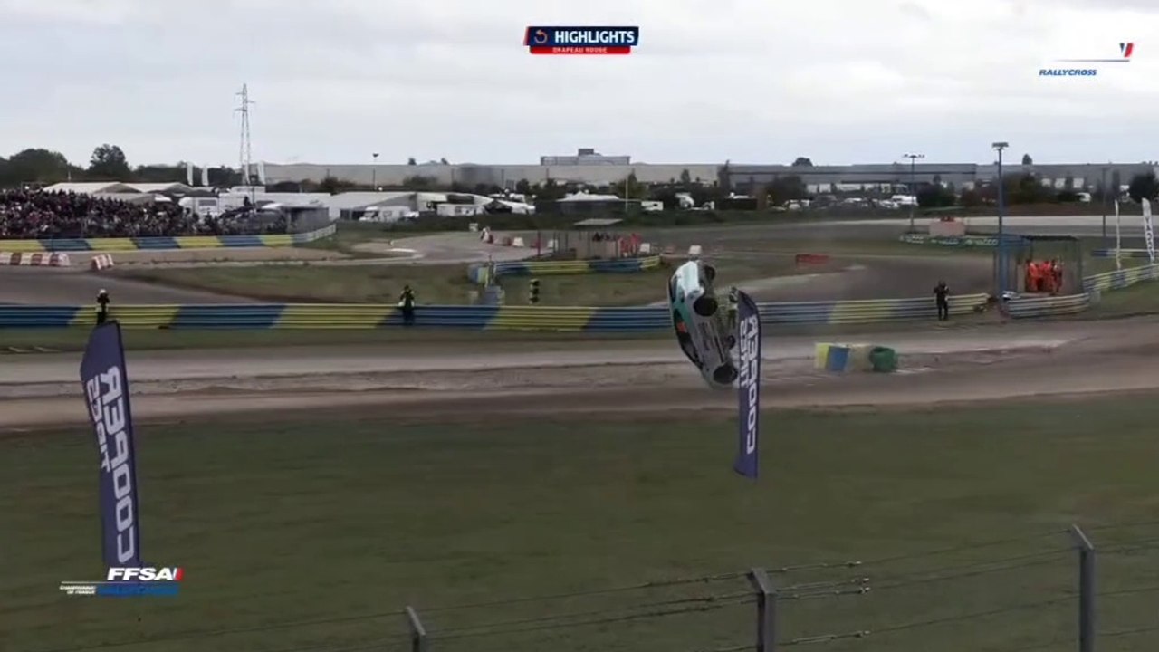 Rallycross France 2024 Dreux Clio Cup Demi Final 2 Corolleur Launay Big Crash Flip