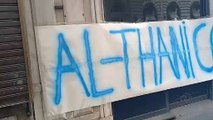 I tifosi della Lazio e lo striscione per Al Thani: 