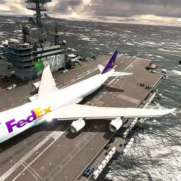 ¡Qué loco! Condiciones climáticas adversas Boeing 747 FedEx despega del portaaviones