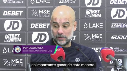Guardiola contento tras la victoria del City en la última jugada