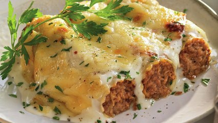 Canelones de carne rustida y foie - Cocina Fácil