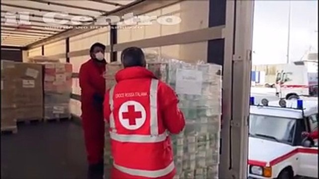 Aiuti all'Ucraina, il primo carico partito dal Centro logistico di Avezzano