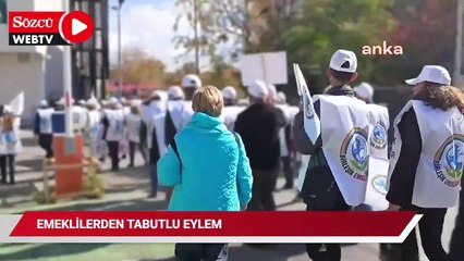Emeklilerden tabutlu eylem