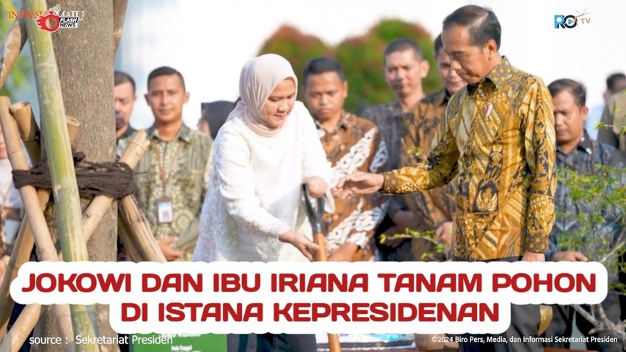 Jokowi dan Ibu Iriana tanam pohon di istana kepresidenan