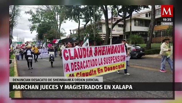 Marchan jueces y magistrados en denuncia por el desacato de Sheinbaum por Reforma judicial en Xalapa