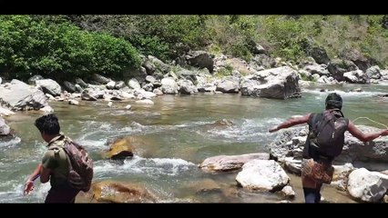Hatkela Fishing in Stream River of Nepal | Bare Hand Fishing |