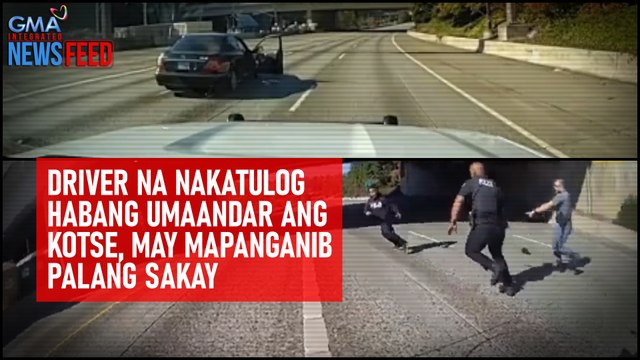 Driver na nakatulog habang umaandar ang kotse, may mapanganib palang sakay | GMA Integrated Newsfeed