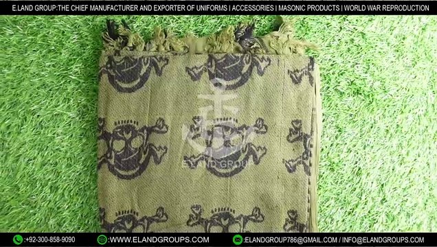 Shemagh Tactical Desert Scarf (Olive drab skulls), Lancer Tactical Skull Shemagh Desert Scarf