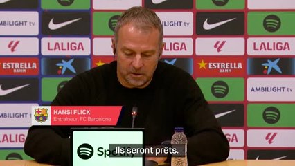 Barça - Flick assure que ses joueurs "seront prêts" pour le Bayern et le Clasico