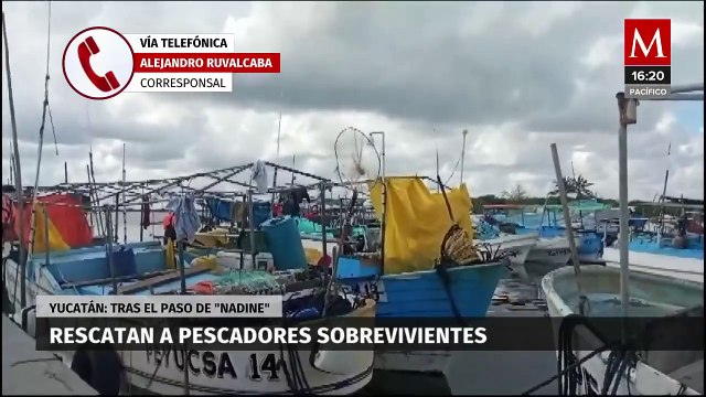 Rescatan a tres pescadores tras naufragio en Yucatán; dos siguen desaparecidos