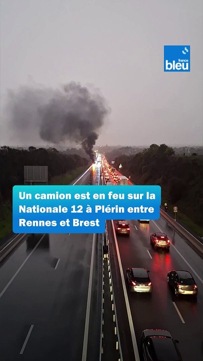 Incendie poids lourd Nationale 12