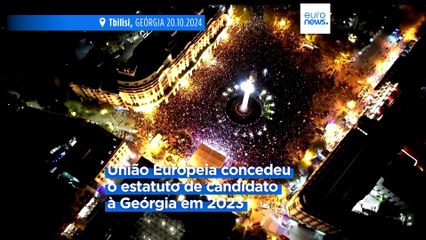 Milhares de georgianos juntam-se a marcha pró-UE em Tbilisi antes das eleições da próxima semana
