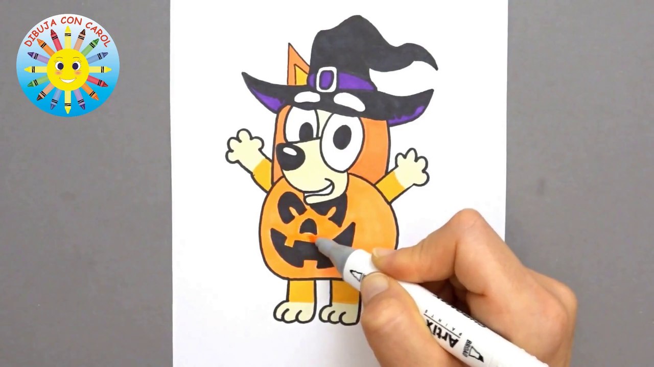 Colorea a BINGO DE BLUEY en HALLOWEEN !!!