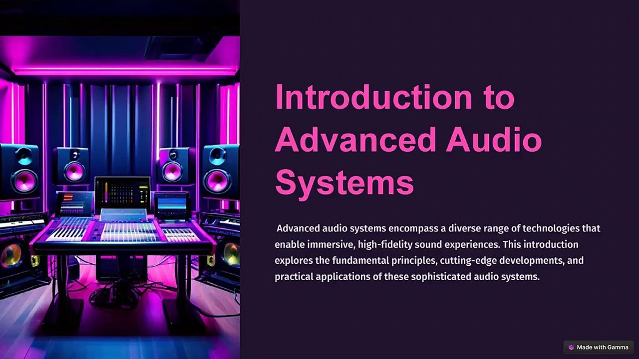 Introduction-to-Advanced-Audio-Systems - video Dailymotion