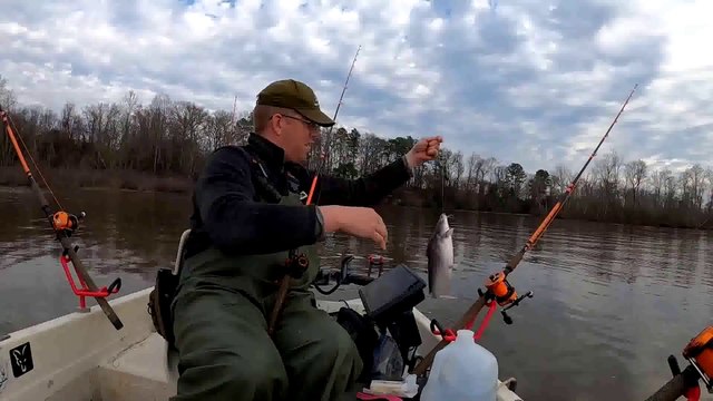 Winter Camping on Modified Skiff - Fishing Catch & Cook and Catfishing Remote Rivers