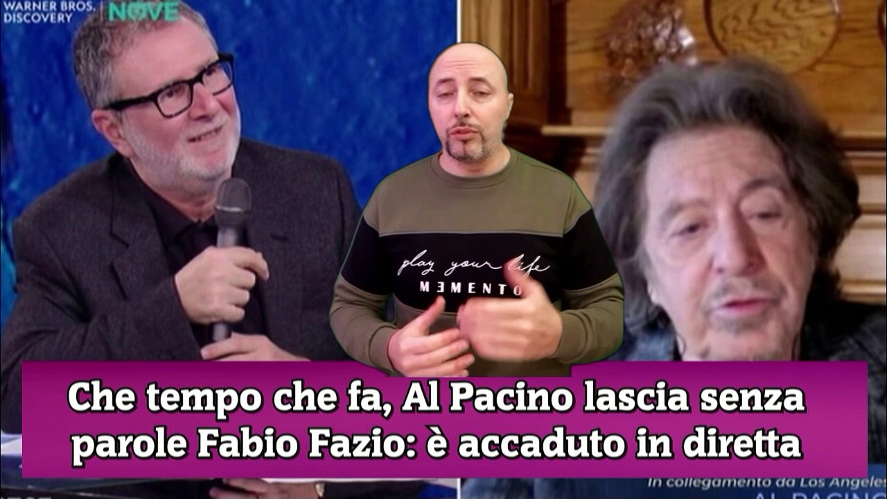 Che tempo che fa, Al Pacino lascia senza parole Fabio Fazio è accaduto in diretta