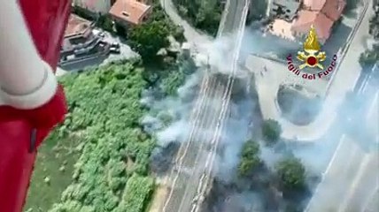 Incendi a Pescara: le immagini aeree riprese dai vigili del fuoco
