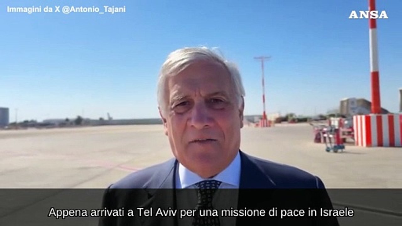 Tajani arrivato a Tel Aviv: "Qui per una missione di pace"
