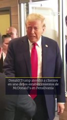 Donald Trump trabaja un día en McDonald's como parte de su campaña electoral