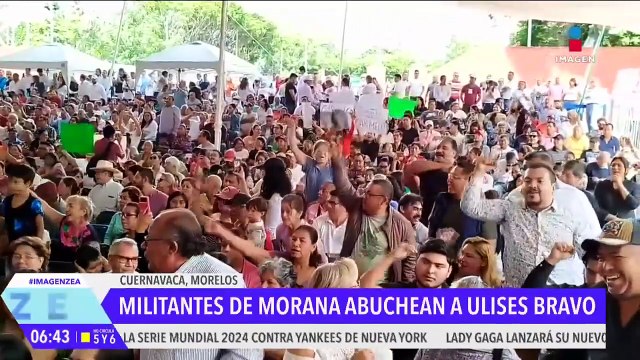 Militantes de Morena abuchean a Ulises Bravo en Cuernavaca, Morelos