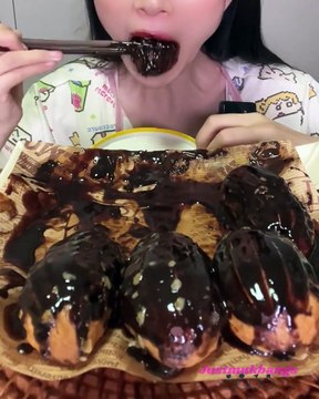 Mukbang ASMR || Eclairs / Chocolate Hadou compilation #asmr #mukbang #dessert #eclairs #compilation