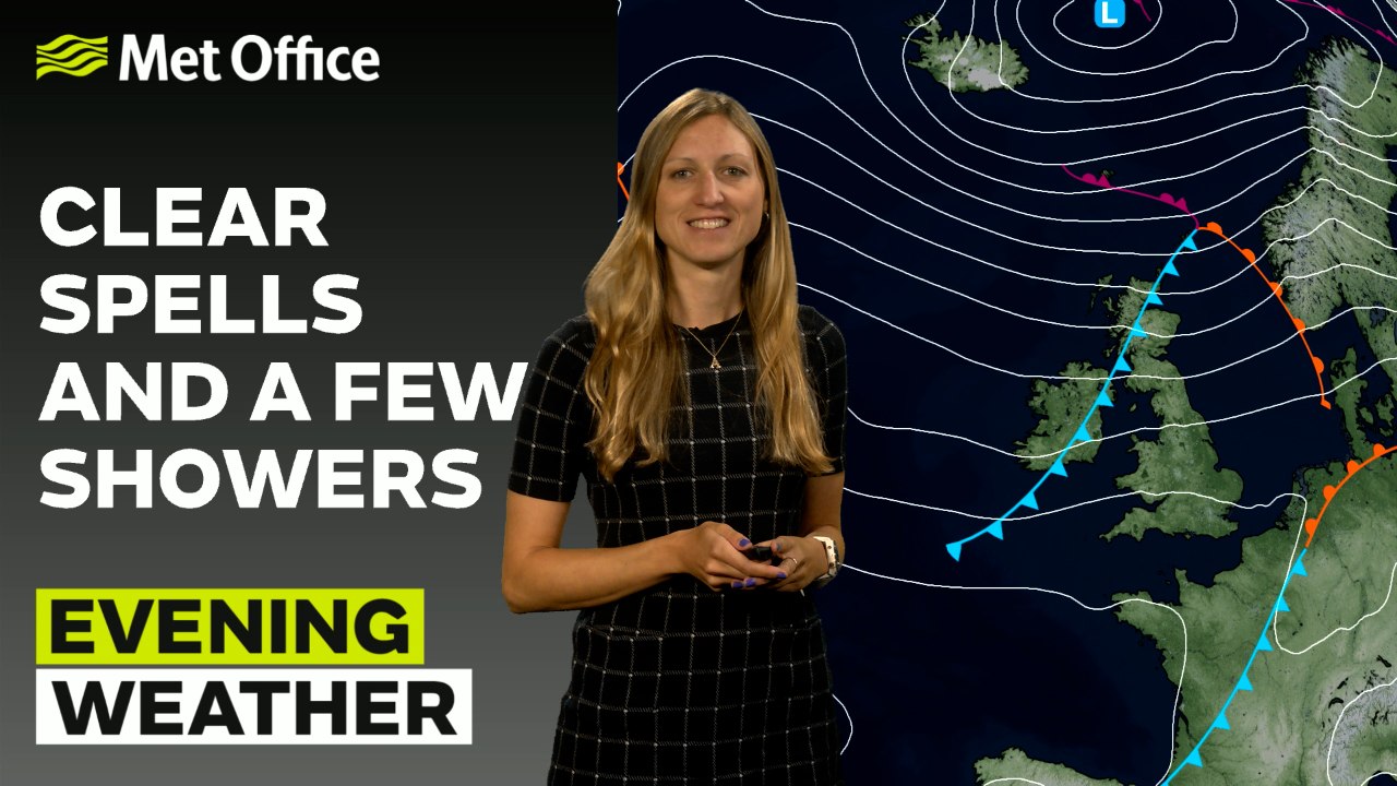 Met Office Monday evening weather forecast 21/10/2024 - A mix of rain and clear skies