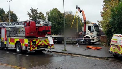 A Range Rover was pulled from the river after an accident in Mace Lane, Ashford