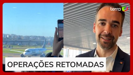 Aeroporto de Porto Alegre é reaberto após cinco meses, e Eduardo Leite comemora: ‘Marco importante’