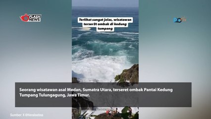 Detik-detik Viral Wisatawan Asal Medan Terseret Ombak Kedung Tumpang Tulungagung