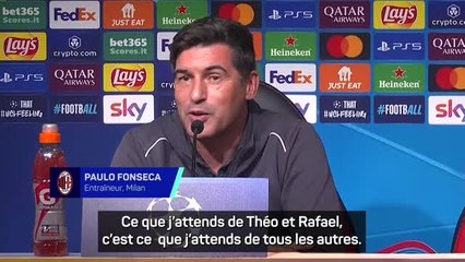 Milan: Fonseca Confirms Théo et Rafael Débutent Demain ⚽